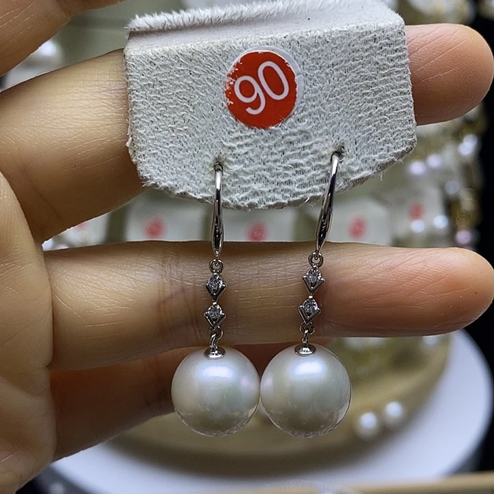 淡水珍珠耳饰银S925镶嵌