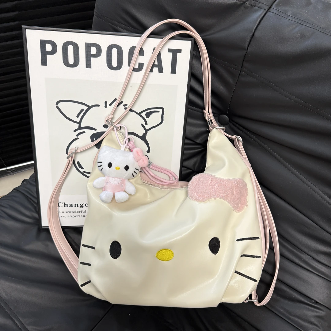 韩国少女小众新款哈喽kitty双肩包包女ins博主学生多功能单肩背包