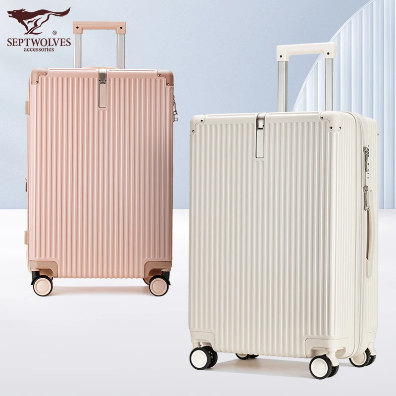 七匹狼行李箱男女小型20寸旅行箱拉杆箱密码箱结实耐用加厚拉链箱