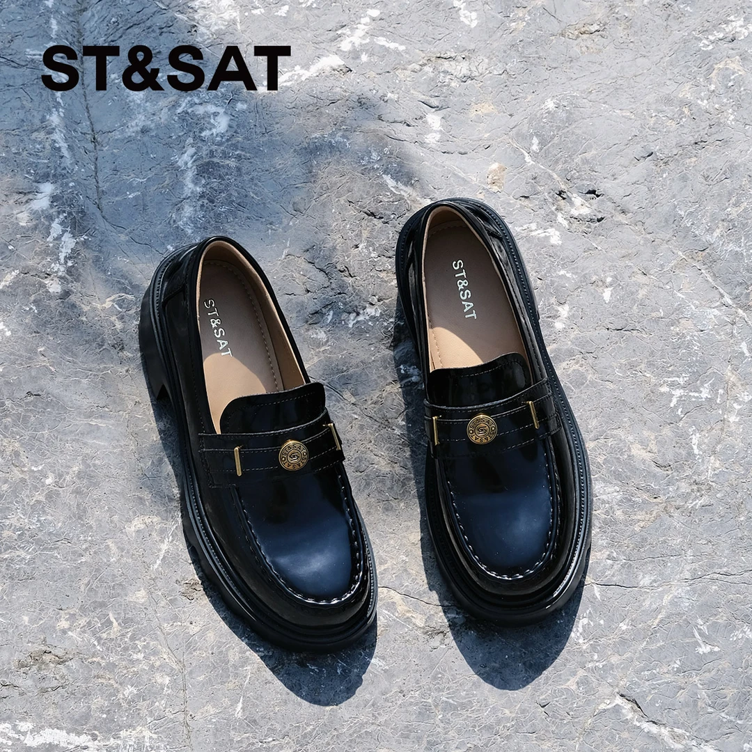 【黑金雅韵】星期六新款乐福鞋爆款气质百搭乐福鞋2025厚底轻奢鞋子