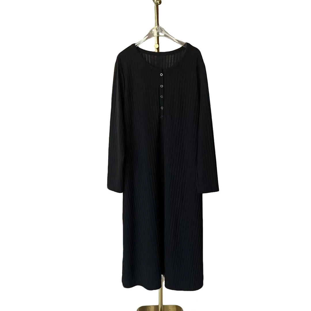 【香奈大码046】 2025设计气质轻奢百搭韩版显瘦黑色打底连衣裙