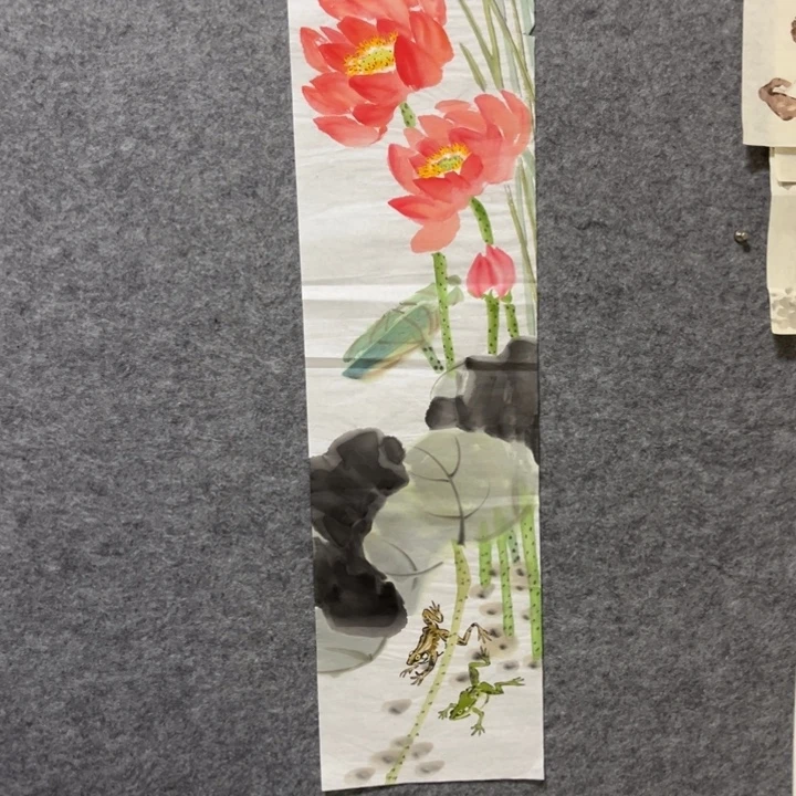 竖款大鱼书画艺术作品