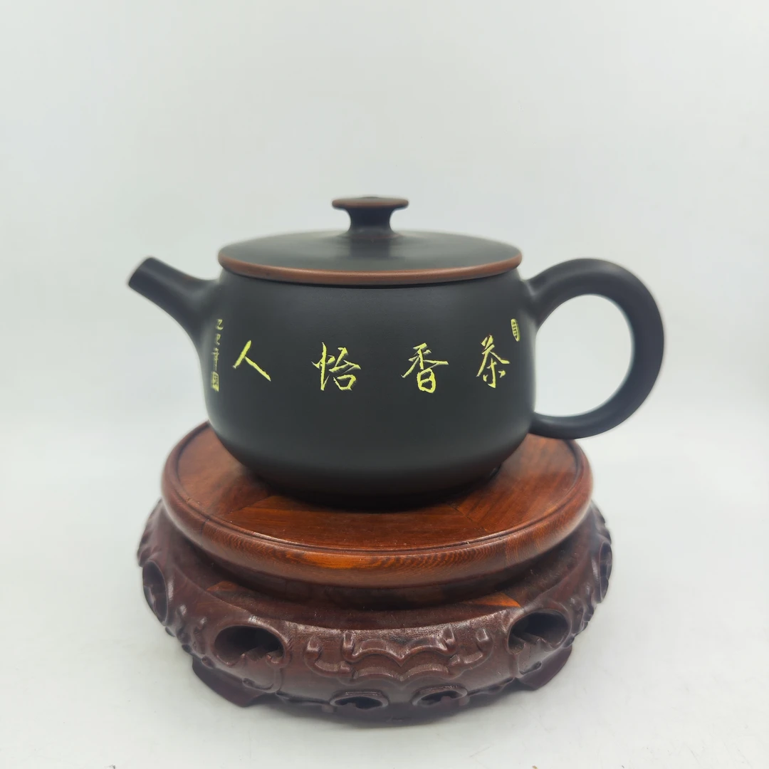 当代 约290毫升左右 大口汉瓦壶 泡茶 非紫砂 广西钦州坭兴陶