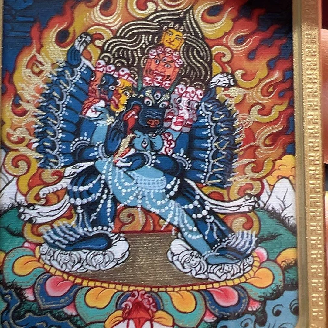 吊坠全手绘唐卡大威德