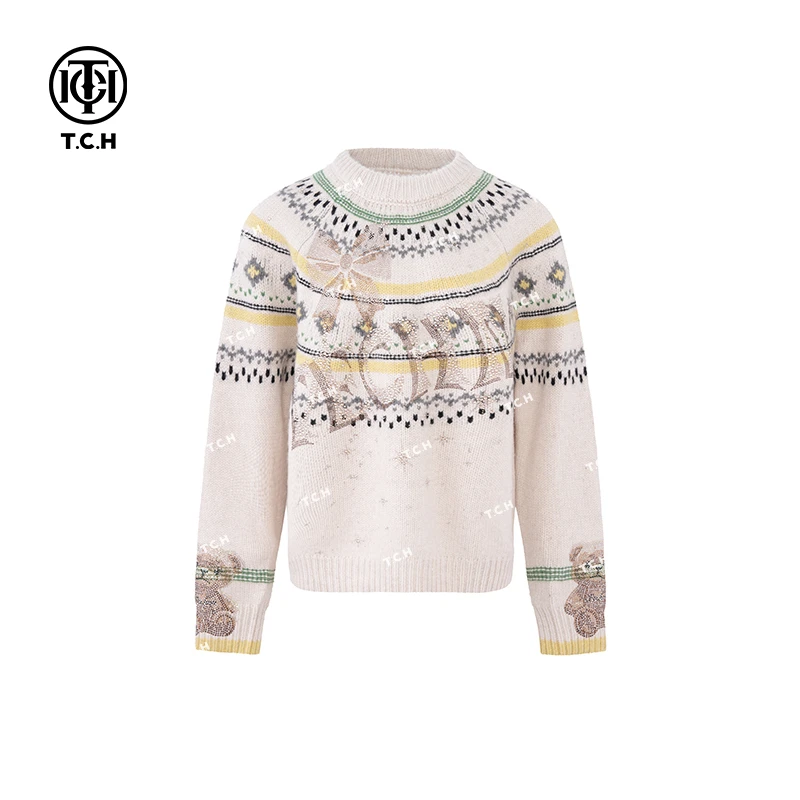 私服-TCH潮牌24秋冬时尚百搭设计感长袖打底针织衫T72C09E5210