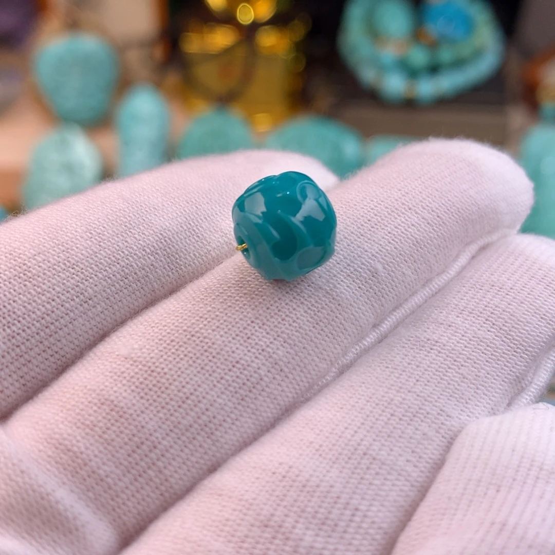 绿松石未镶嵌博古纹珠卡10