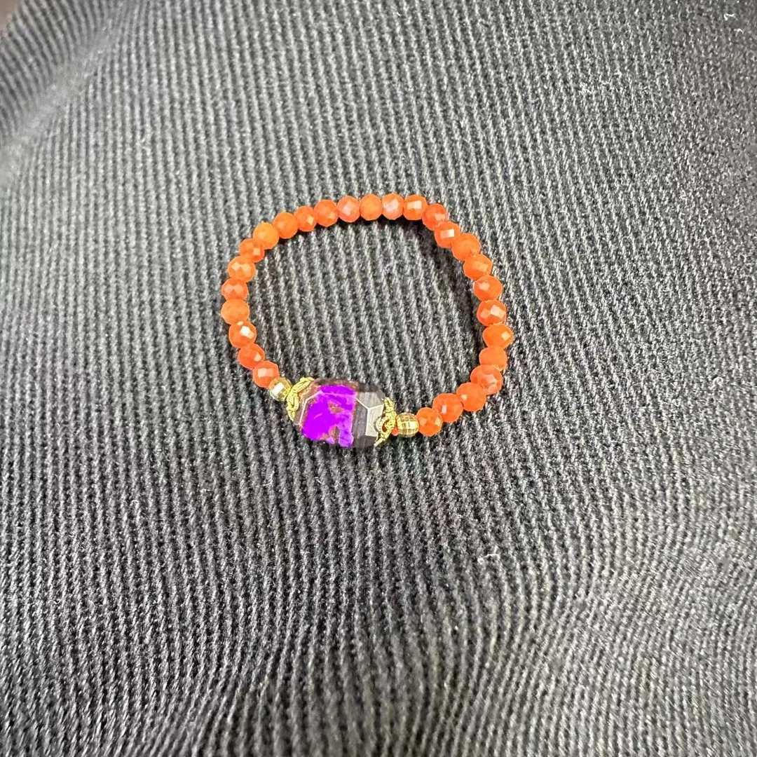 南非舒俱来 火焰红丝绒舒俱来DIY南红切面18K戒圈/多样性发一件