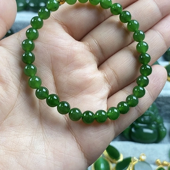 和田玉（碧玉）未镶嵌项链6mm