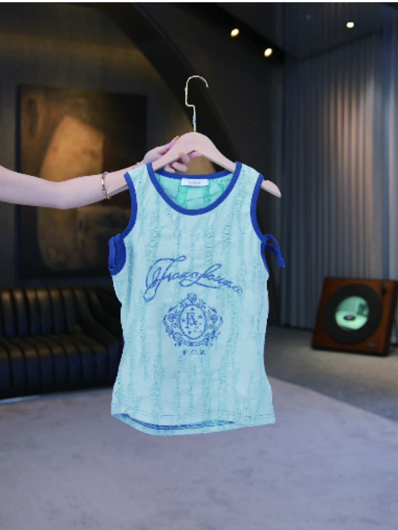 fozafozza飞线印花基础打底背心