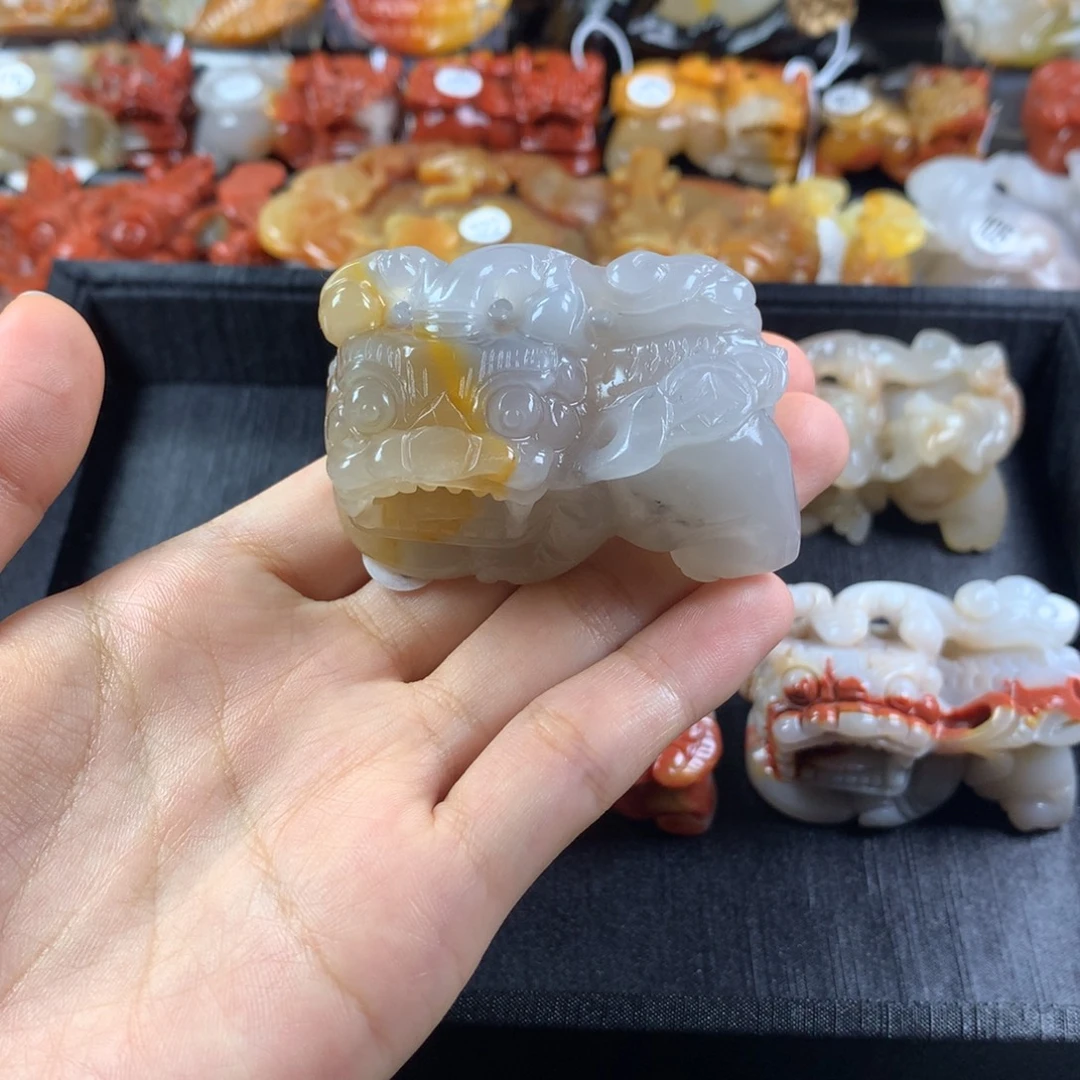 石英质玉（黄龙玉）未镶嵌手把件