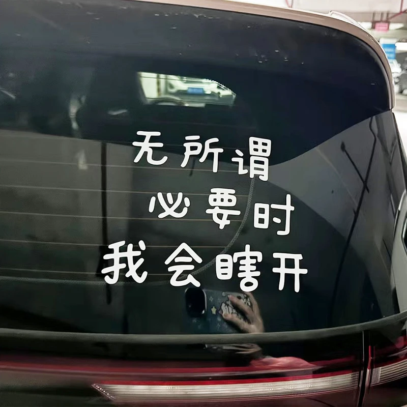无所谓必要时我会瞎开汽车贴纸尾部后挡风玻璃窗装饰个性创意搞笑