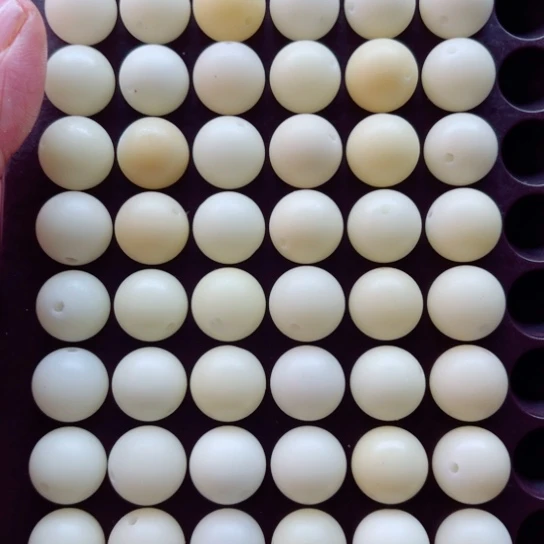 吊坠白玉菩提瑕疵14奶黄圆珠60颗