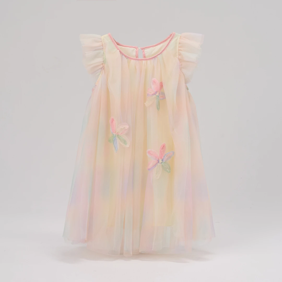 夏季新款女童洋气清新时尚彩虹连衣裙YH240129