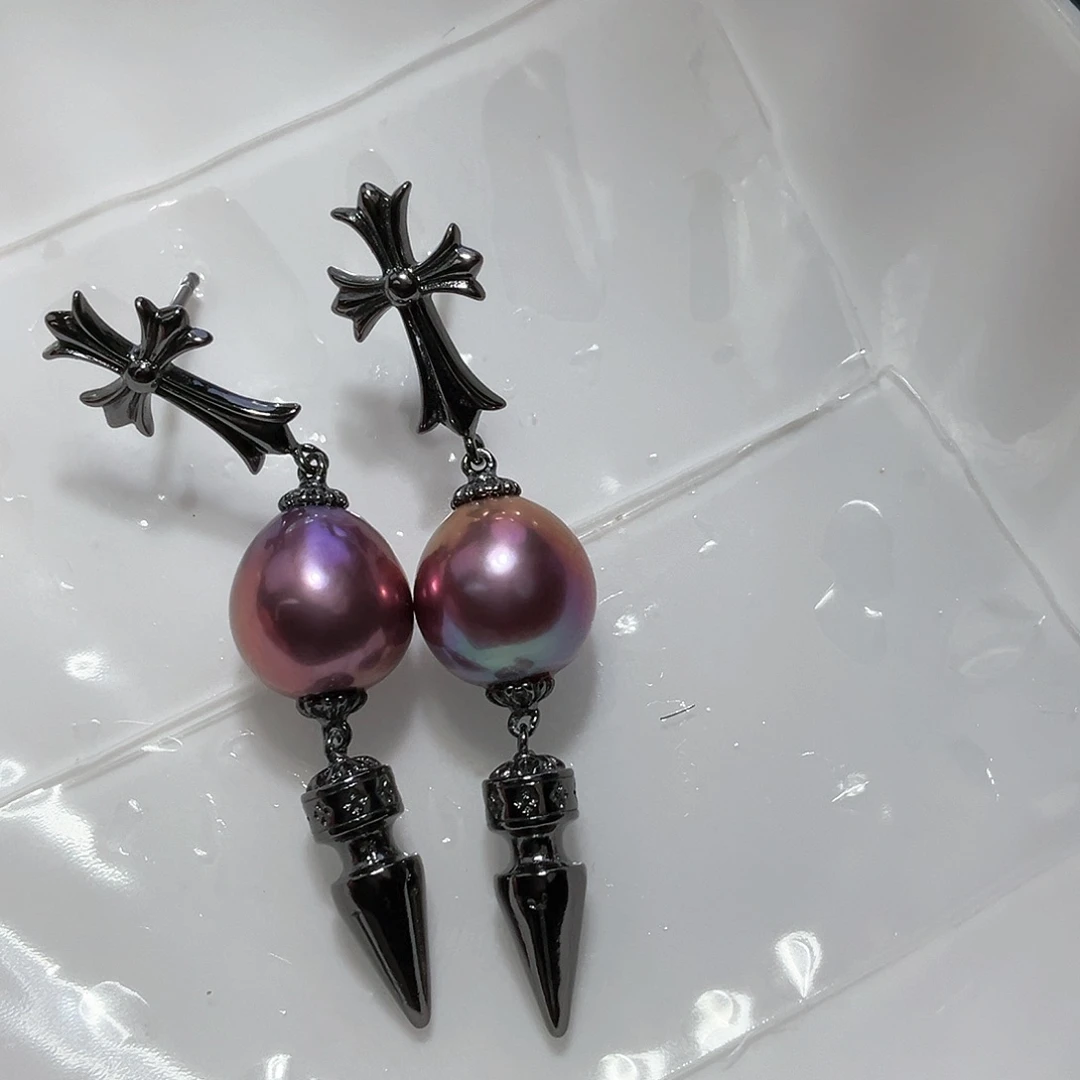 淡水珍珠耳饰银S925镶嵌