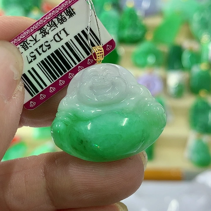 翡翠颈饰18K金镶嵌挂件