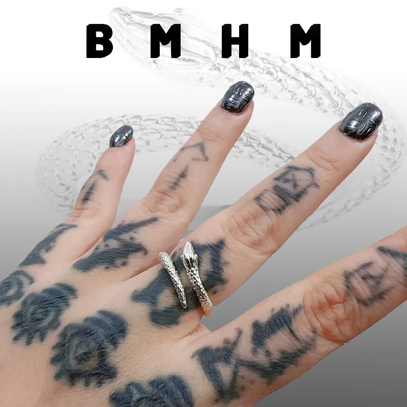 BMHM 铜合金戒指 小众日韩简约灵蛇戒指女小众灵动开口指环时尚