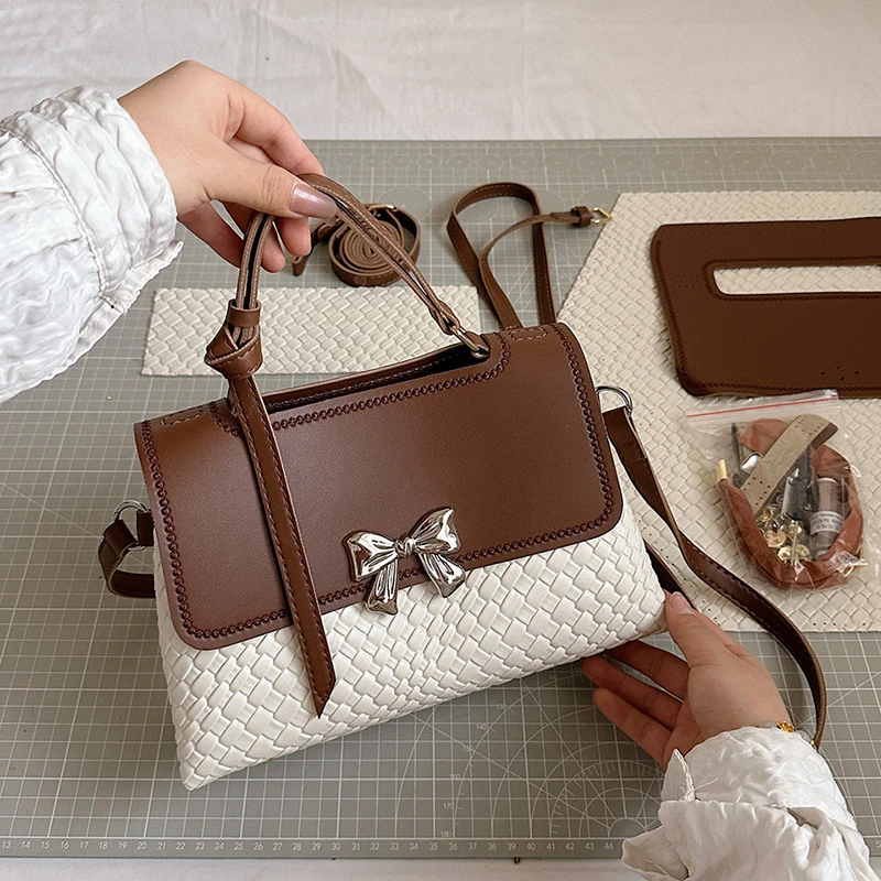 复古手工自制diy编织包包材料包送女友通勤用单肩斜挎时尚风女款