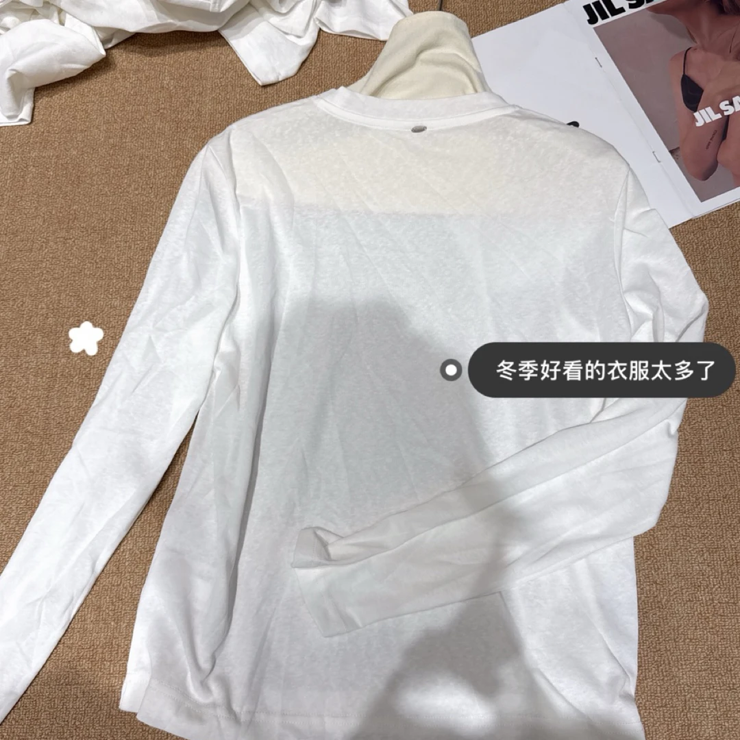 珊珊家圆领休闲风冬季T恤长袖百搭女打底衫