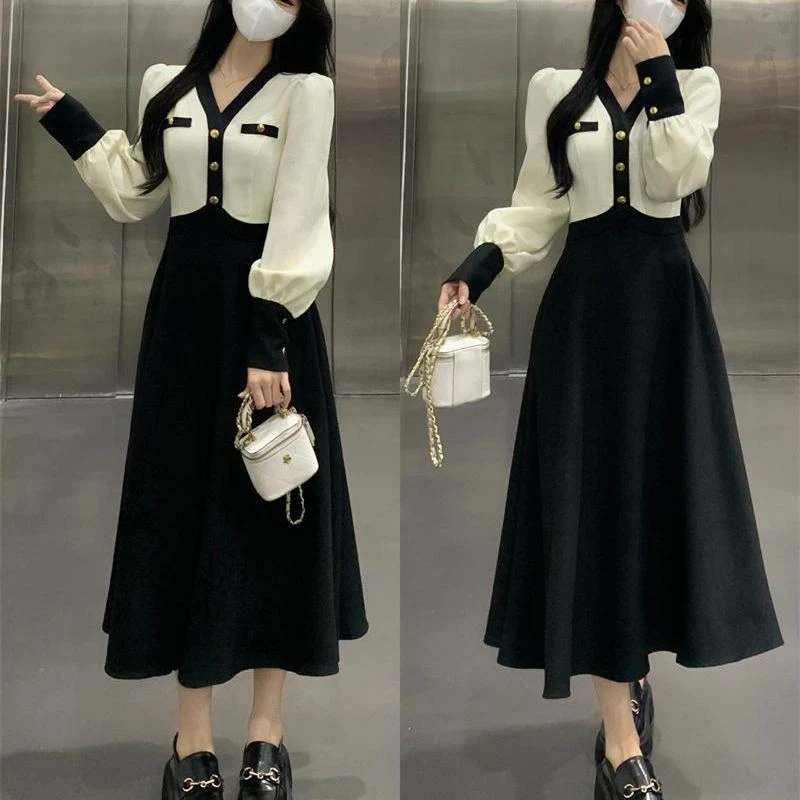 胖妹妹大码女装领连衣裙2025秋季法式高级感精致显