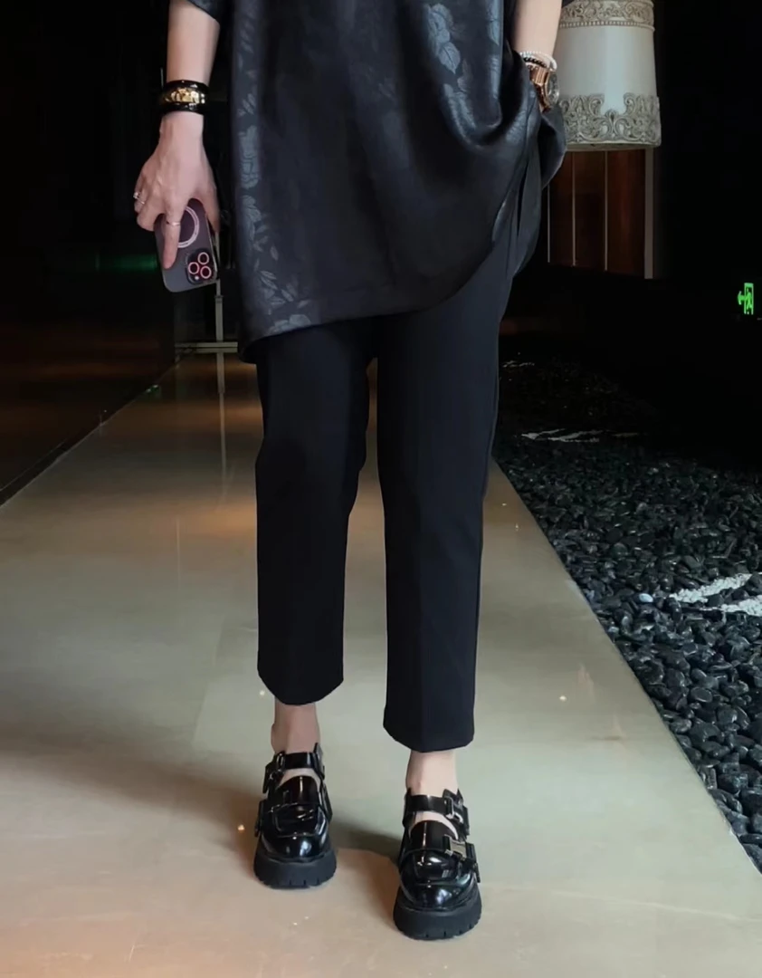 【娜姐高弹6872裤子】2025年女四季高弹百搭九分超显瘦外穿烟管裤