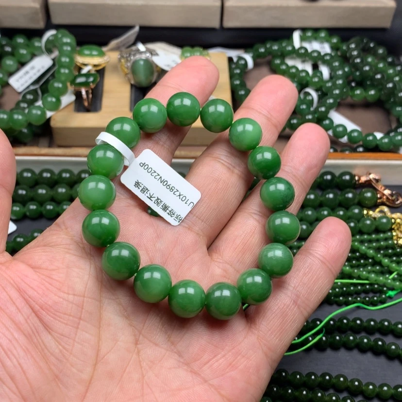【闪购商品】未镶嵌手链和田玉（碧玉）木*?12