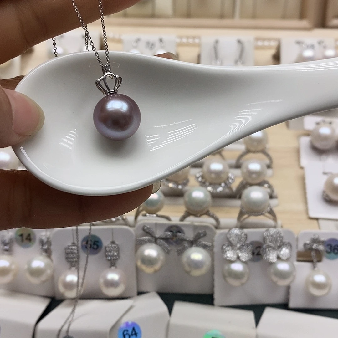 银S925镶嵌淡水珍珠颈饰