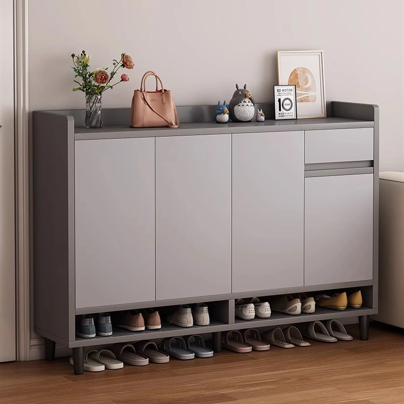 楼道鞋柜家用门口走廊室内入户门外玄关柜新款2024爆款实木腿鞋架