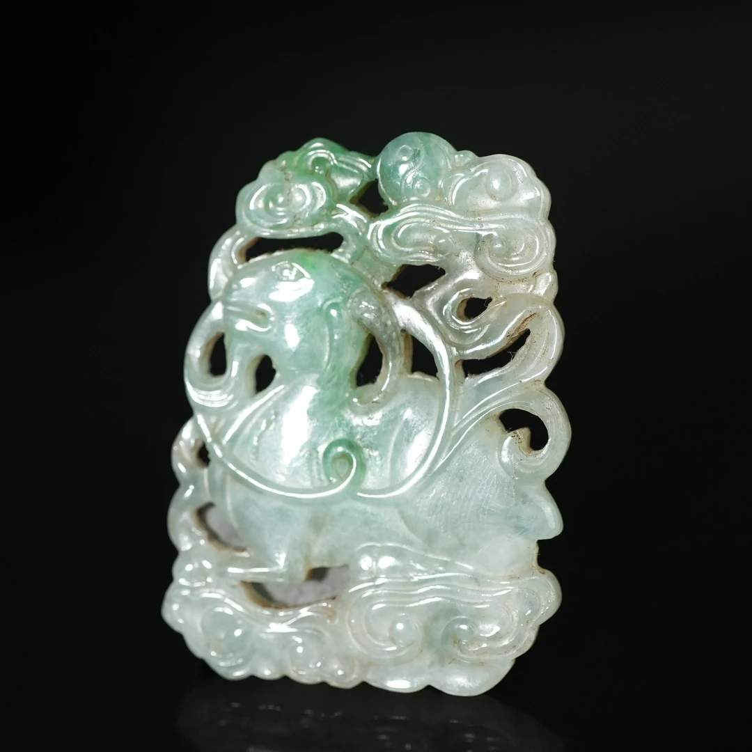 二十世纪翡翠镂空生肖羊佩ACZL250616012