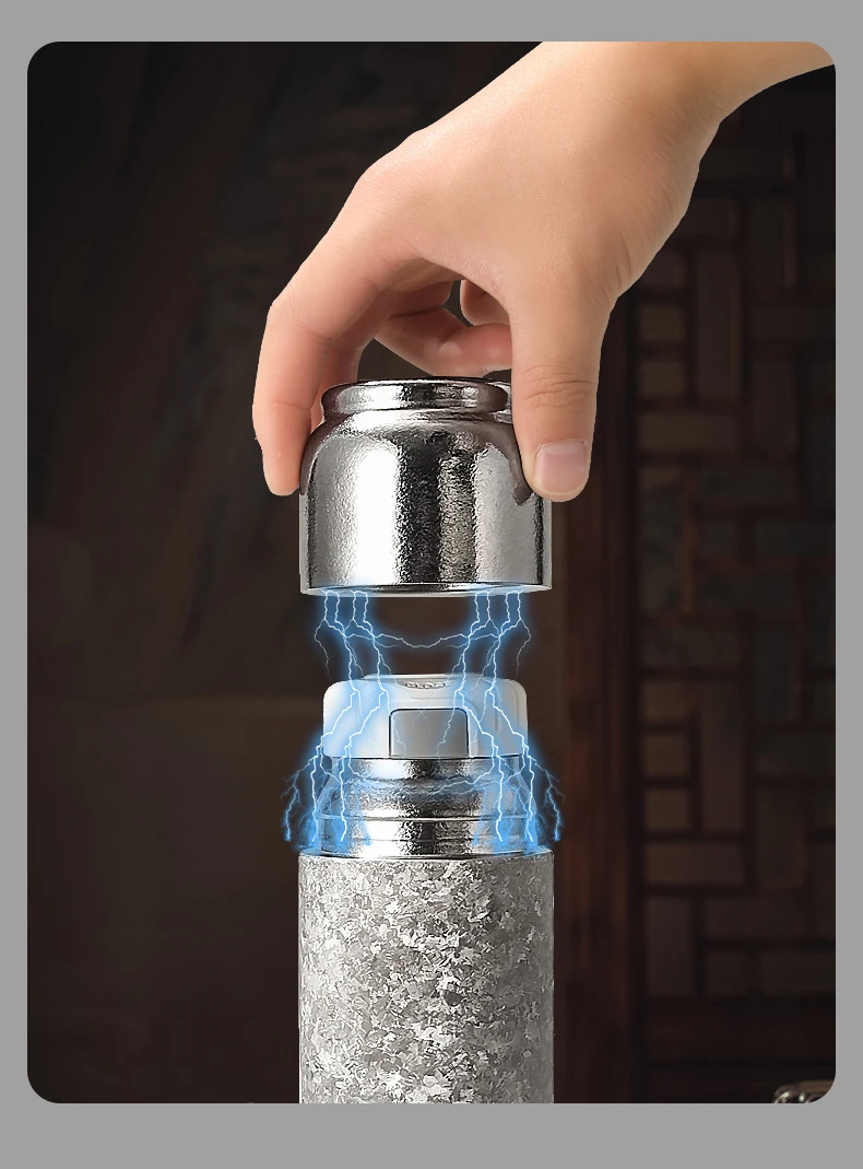 【新款爆款磁吸纯钛】车载杯450ML彩色冰花双层精致户外便携商务杯