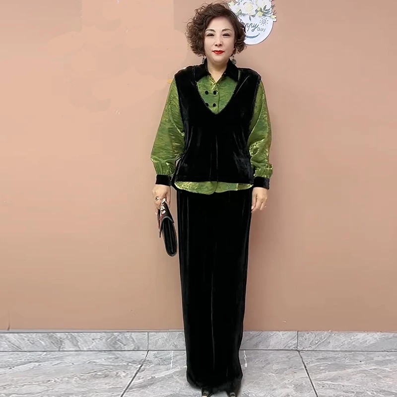 阔太太时尚洋气优雅减龄高品质衬衫中老年妈妈气质宽松舒适上衣潮