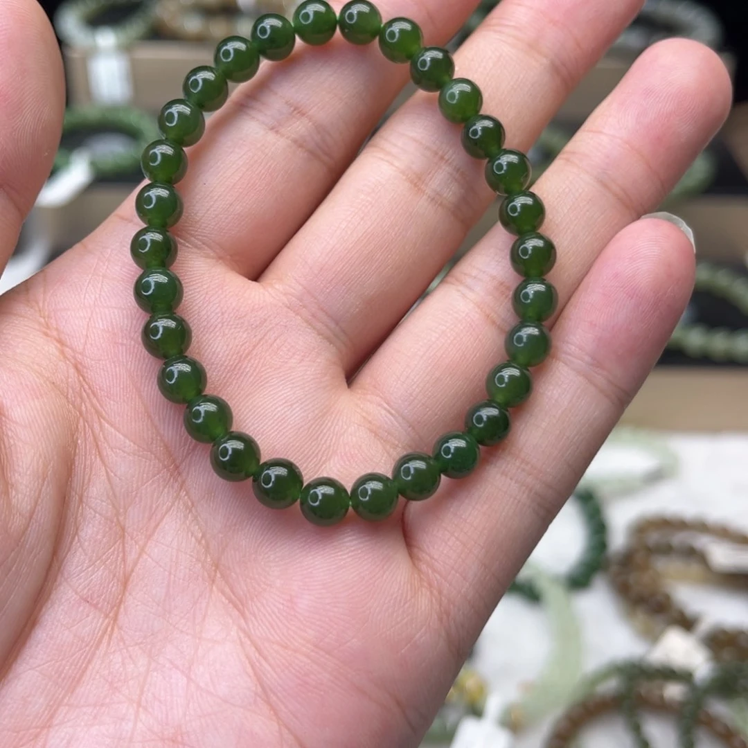 手链未镶嵌和田玉卡6菠菜绿