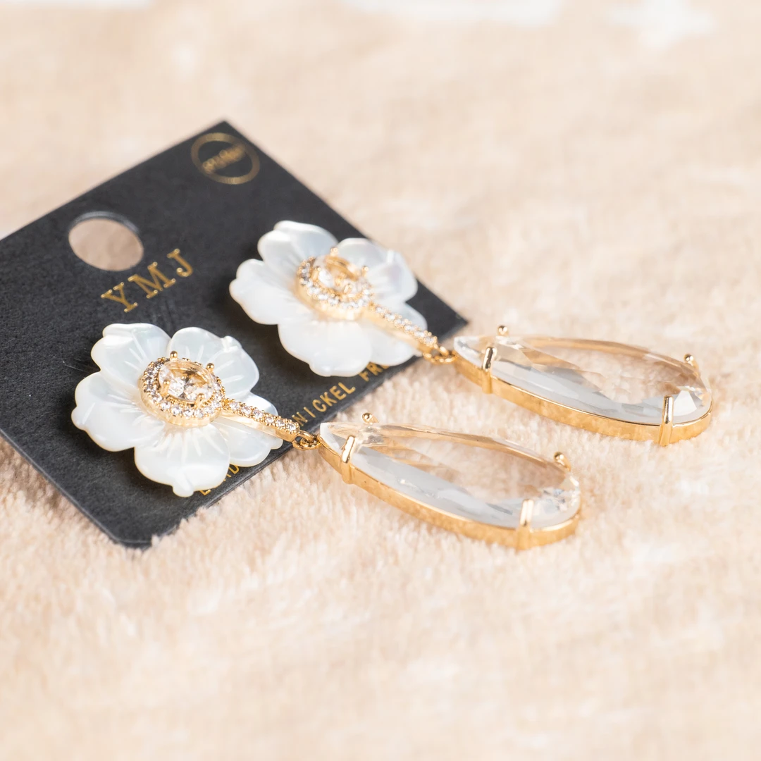 黄铜仿水晶耳饰 【全疆包邮】925银针 中东出口款式耳饰 民族风