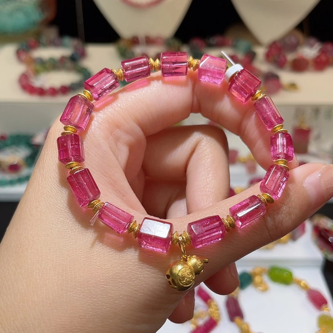 碧玺手链18K金镶嵌碧玺手链