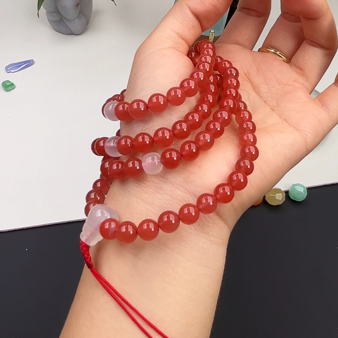 南红玛瑙未镶嵌颈饰多圈