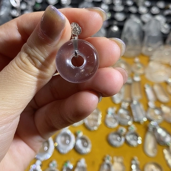 石英质玉银S925镶嵌颈饰