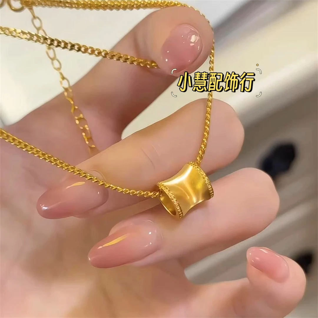 铜合金项链 【小慧家】新中式蛮腰项链复古百搭时尚