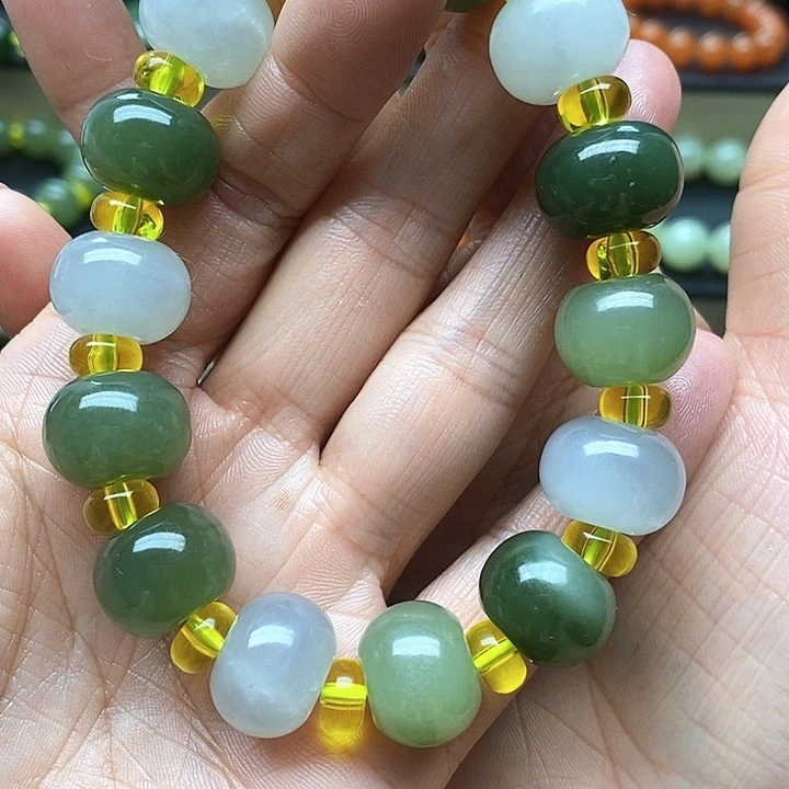 手链未镶嵌和田玉卡16算盘珠