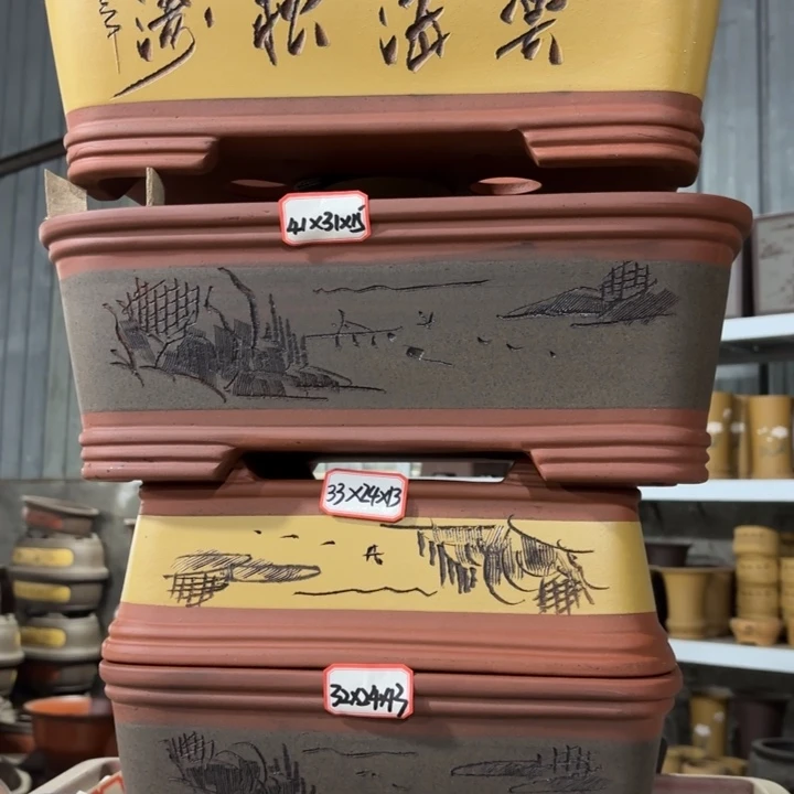 紫砂花盆128-4。