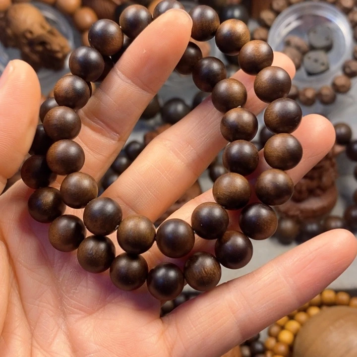 手串/手链檀香木老山檀奶香味双圈1.0红黑
