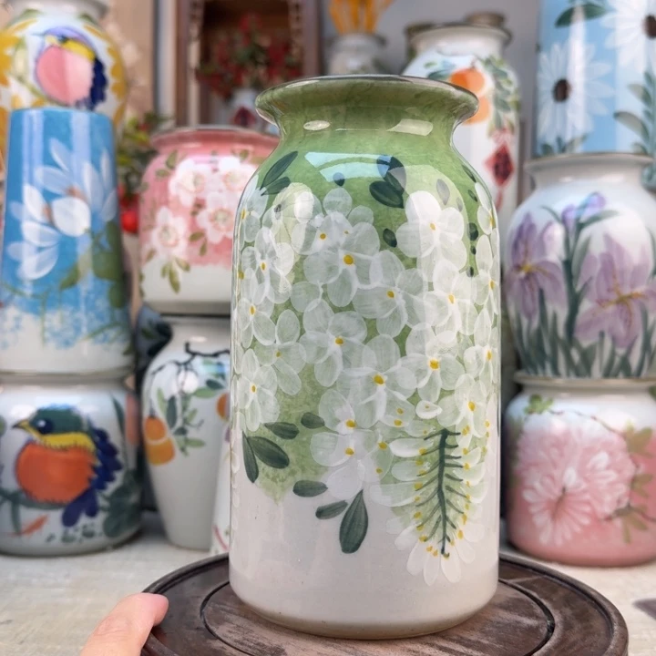 景德镇陶瓷花手绘釉下彩花瓶655623565656688989