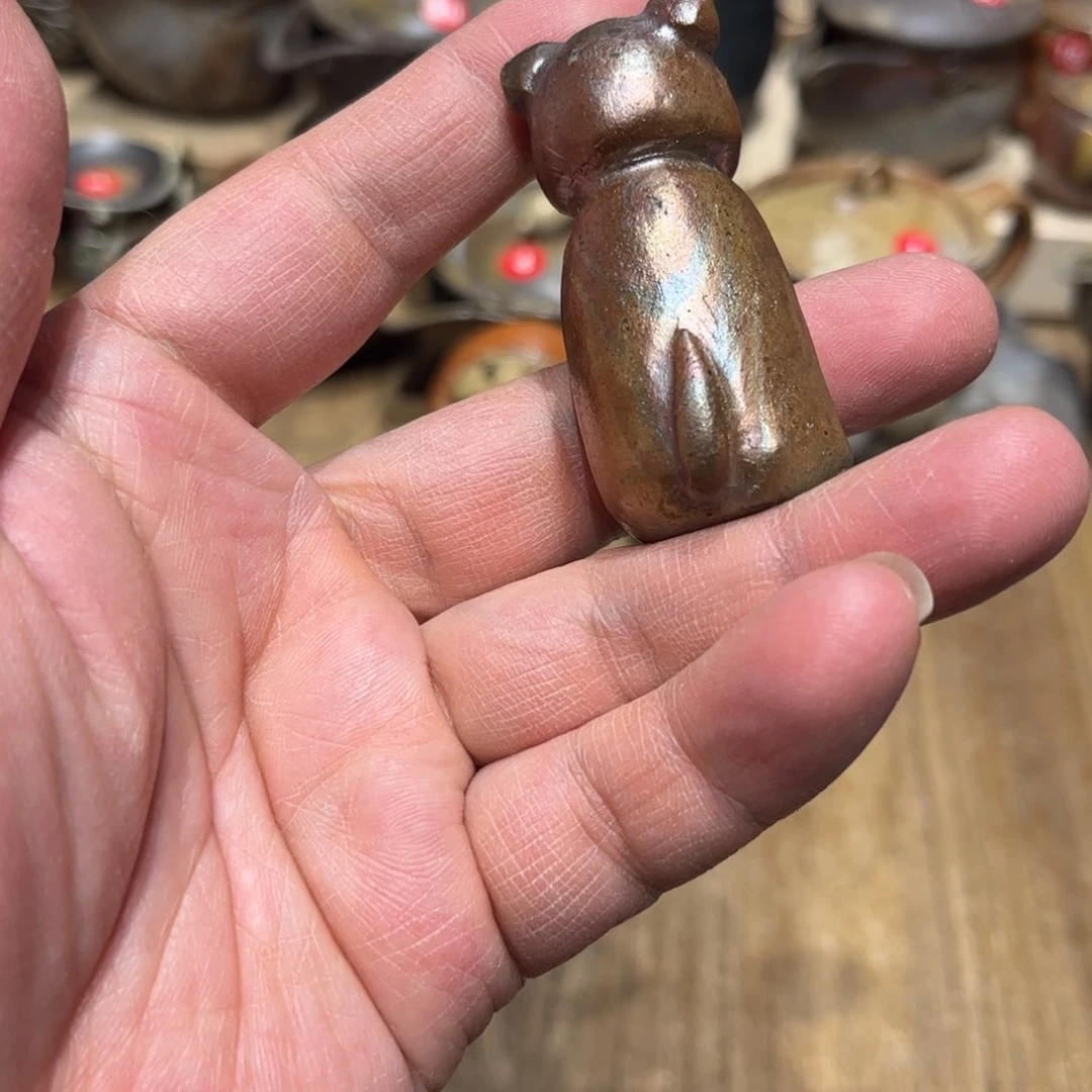 背影很美小猫备前茶杯茶宠