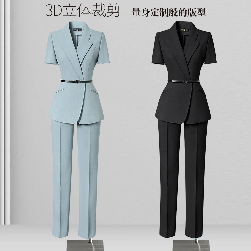 西服套装女夏季OL西装修身面试职场正装时尚薄款职业气质女神范