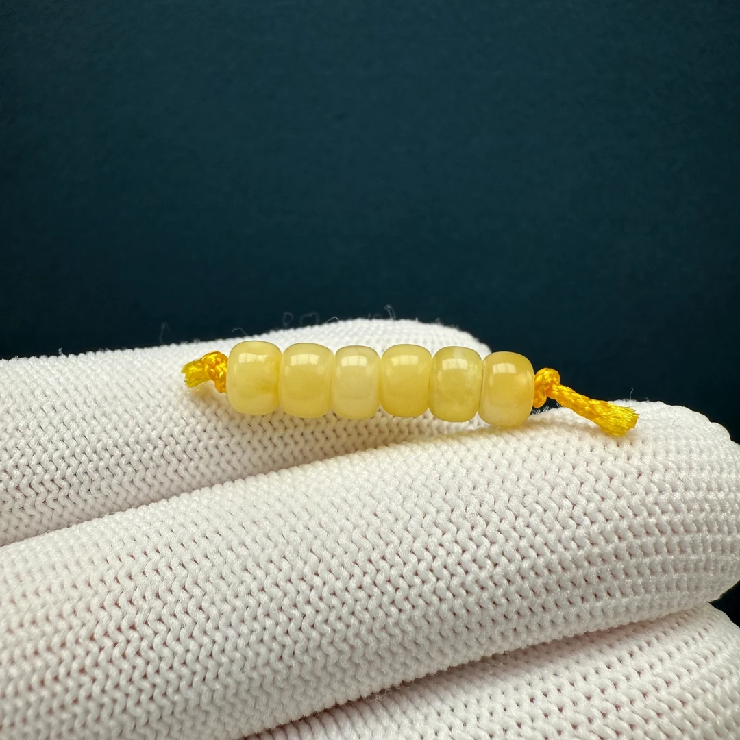 D1435【微瑕】天然原矿蜜蜡 隔珠6mm支持复检假一罚十
