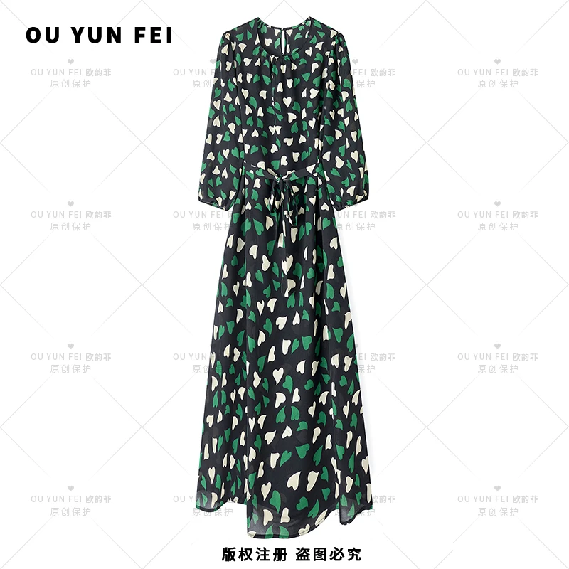 高级感连衣裙女早秋新款气质显瘦穿搭尚洋气长裙F1908