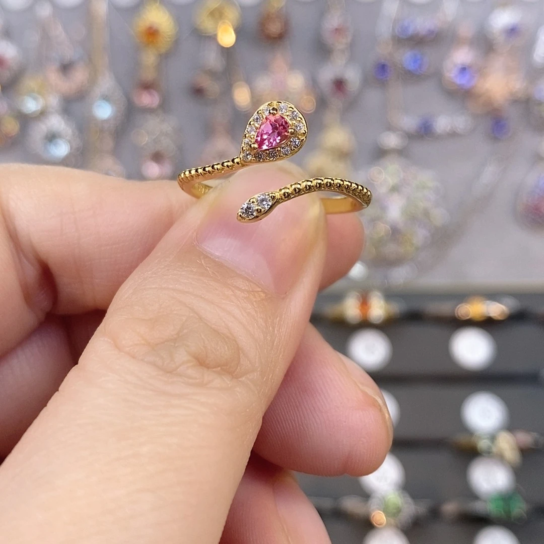 尖晶石戒指银S925镶嵌