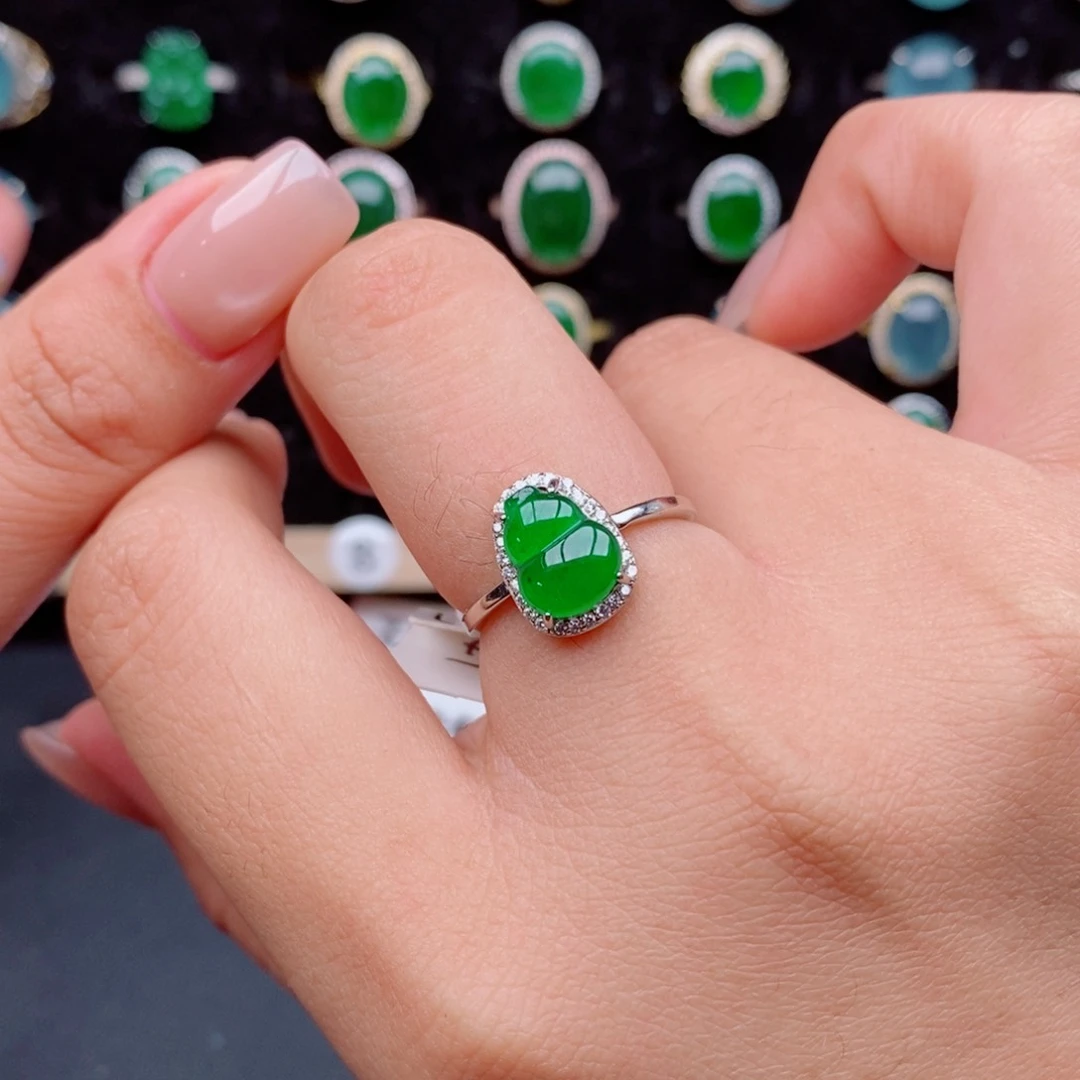 银S925镶嵌戒指翡翠