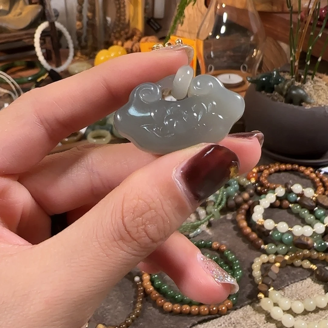 圆****银S925天然无优化平安锁