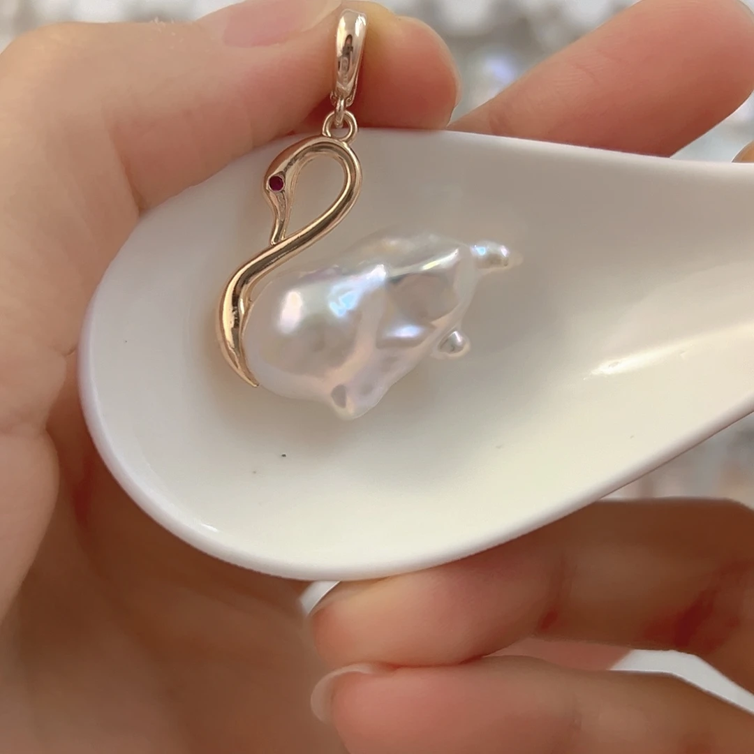 银S925镶嵌颈饰淡水珍珠