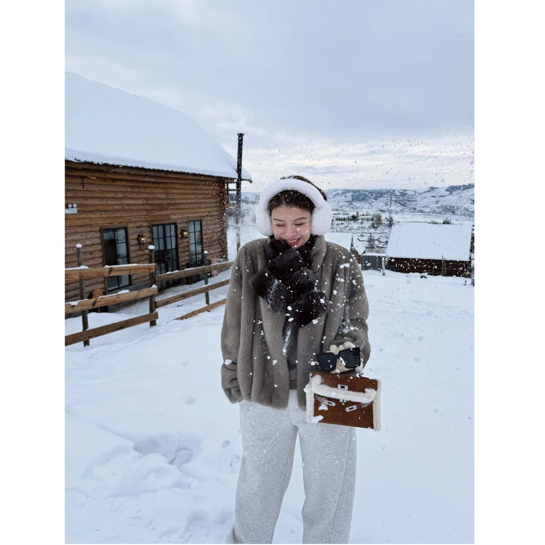 LAZYVISION【银河貂】进口天鹅绒小母貂外套ZMD-34432