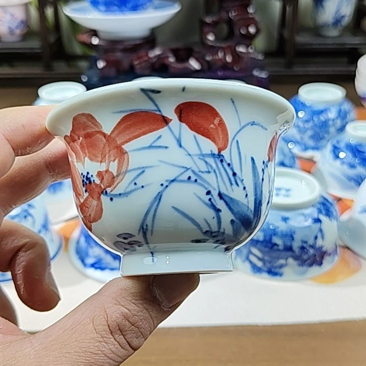 景德镇手绘画1300度高温釉下彩陶瓷容量80